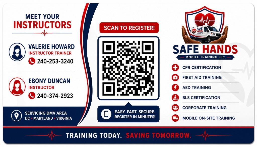 Safe Hands Mobile Training services and instructor contact information